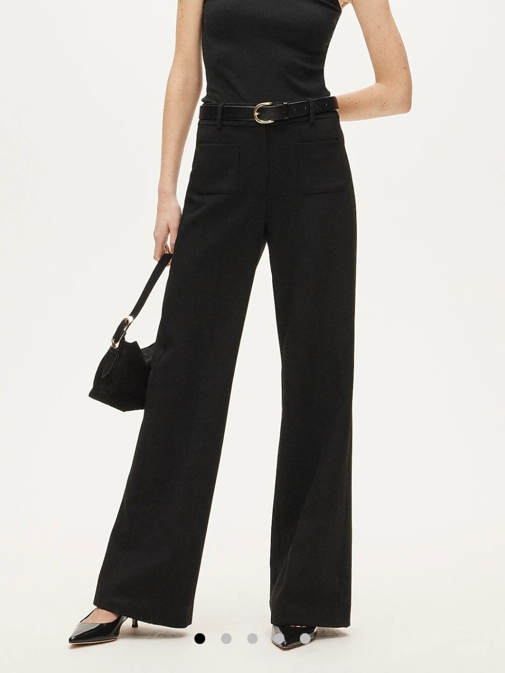NWT J.Crew Carolina Wide Leg Pant Four-Season Stretch Black 6 High Rise Trouser